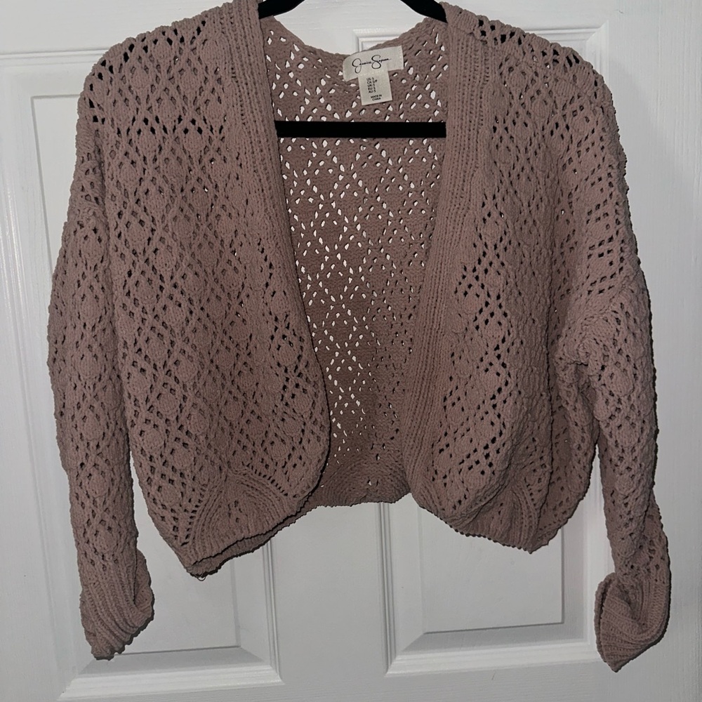 Jessica Simpson Brown Cardigan Sweater Open Front